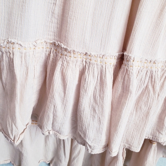 Free People Cotton Hi Low Embroidered Ruffle Dress - Picture 4 of 9